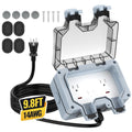 Outdoor Outlet Box with 9.8Ft Cord for Gardens and Yards