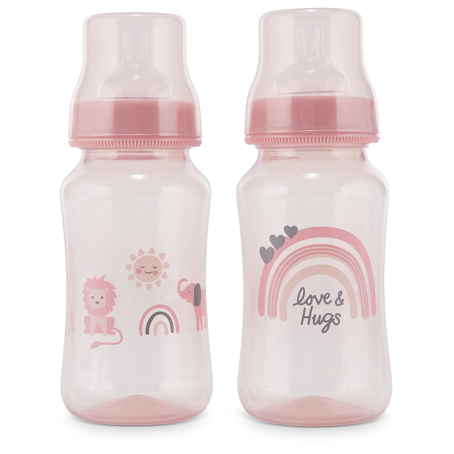 Cudlie 11oz Hourglass Baby Bottles - Fun Prints, BPA-Free