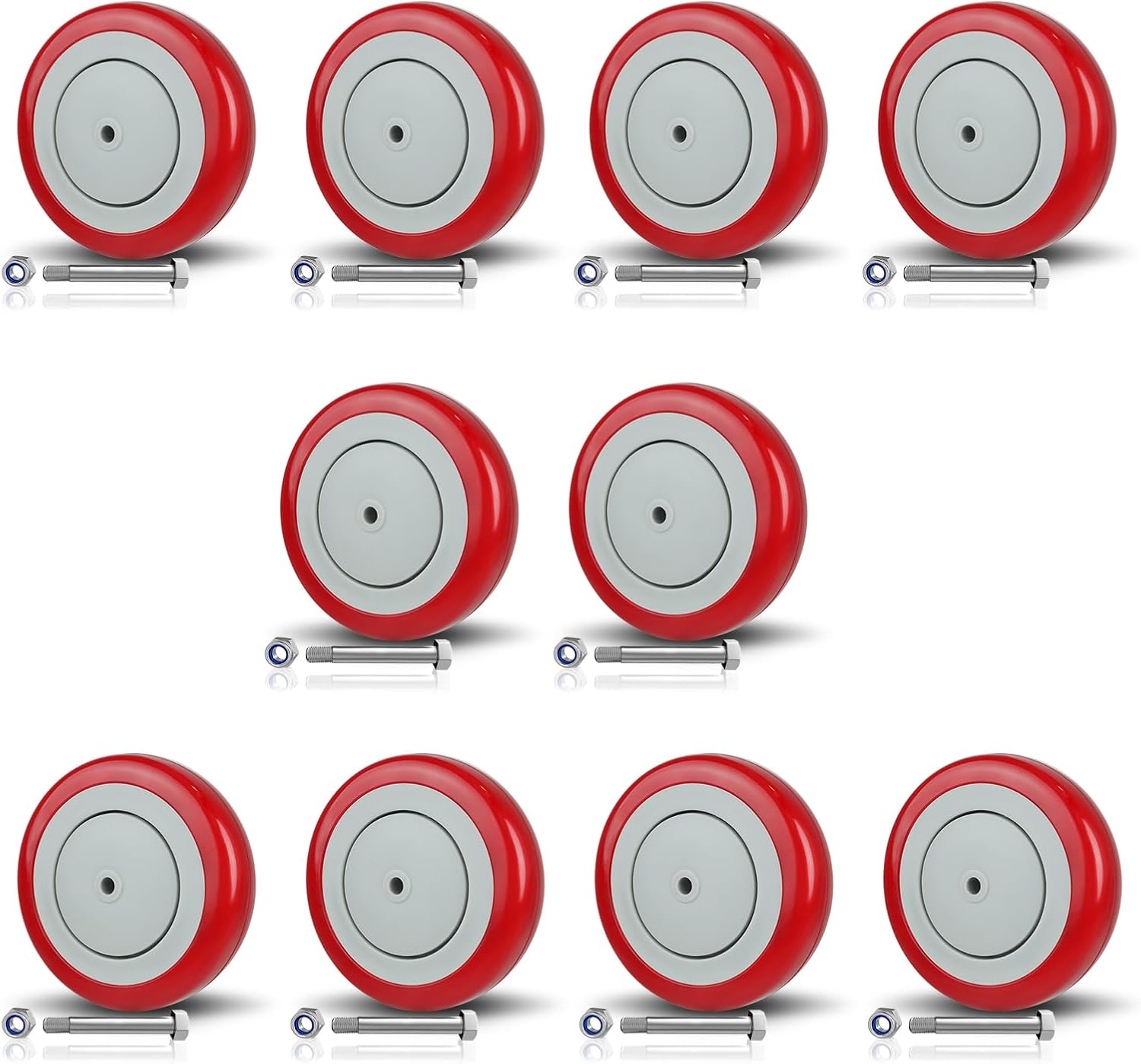 5 Inch Shopping Cart Replacement Wheels Kit for Smooth Mobility