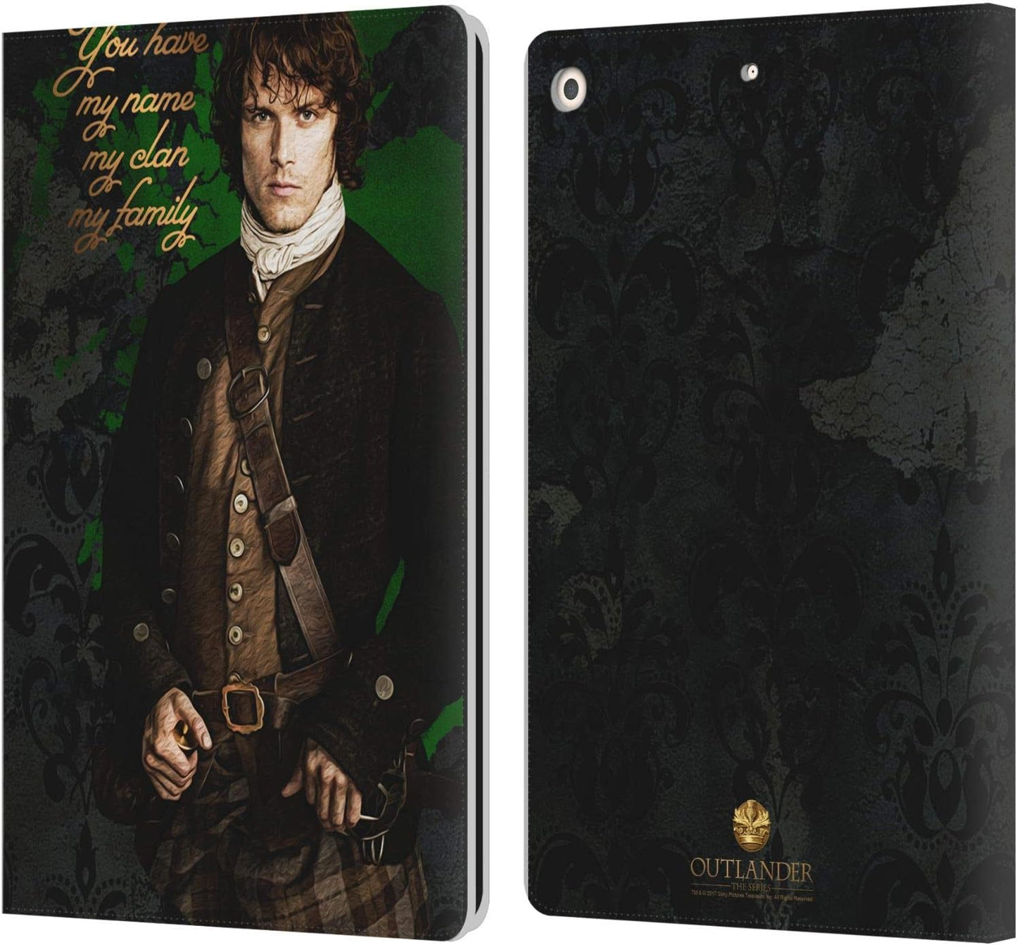 Outlander Jamie Portraits Leather Wallet Case for iPad 10.2
