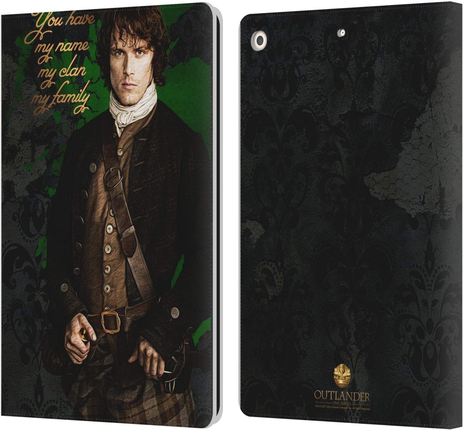 Outlander Jamie Portraits Leather Wallet Case for iPad 10.2