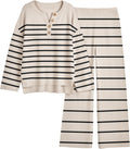 Women's Oversized 2 Piece Lounge Set - Cozy Knit Slouchy Fit