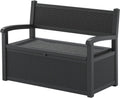 70 Gallon Outdoor Storage Bench Deck Box Lockable - Large Waterproof