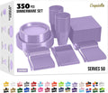 Lavender Disposable Plates Set 350 Pcs - Party Dinnerware
