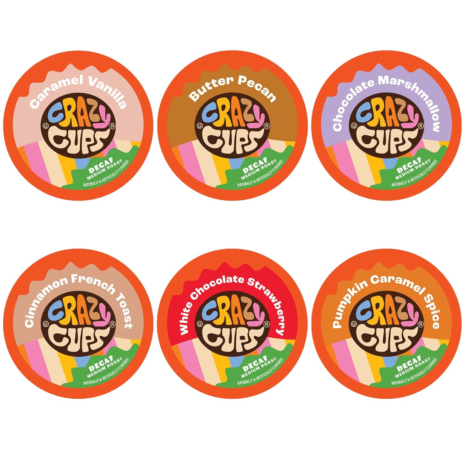 Decaf Variety Pack of Flavored Coffee Pods for Keurig Machines