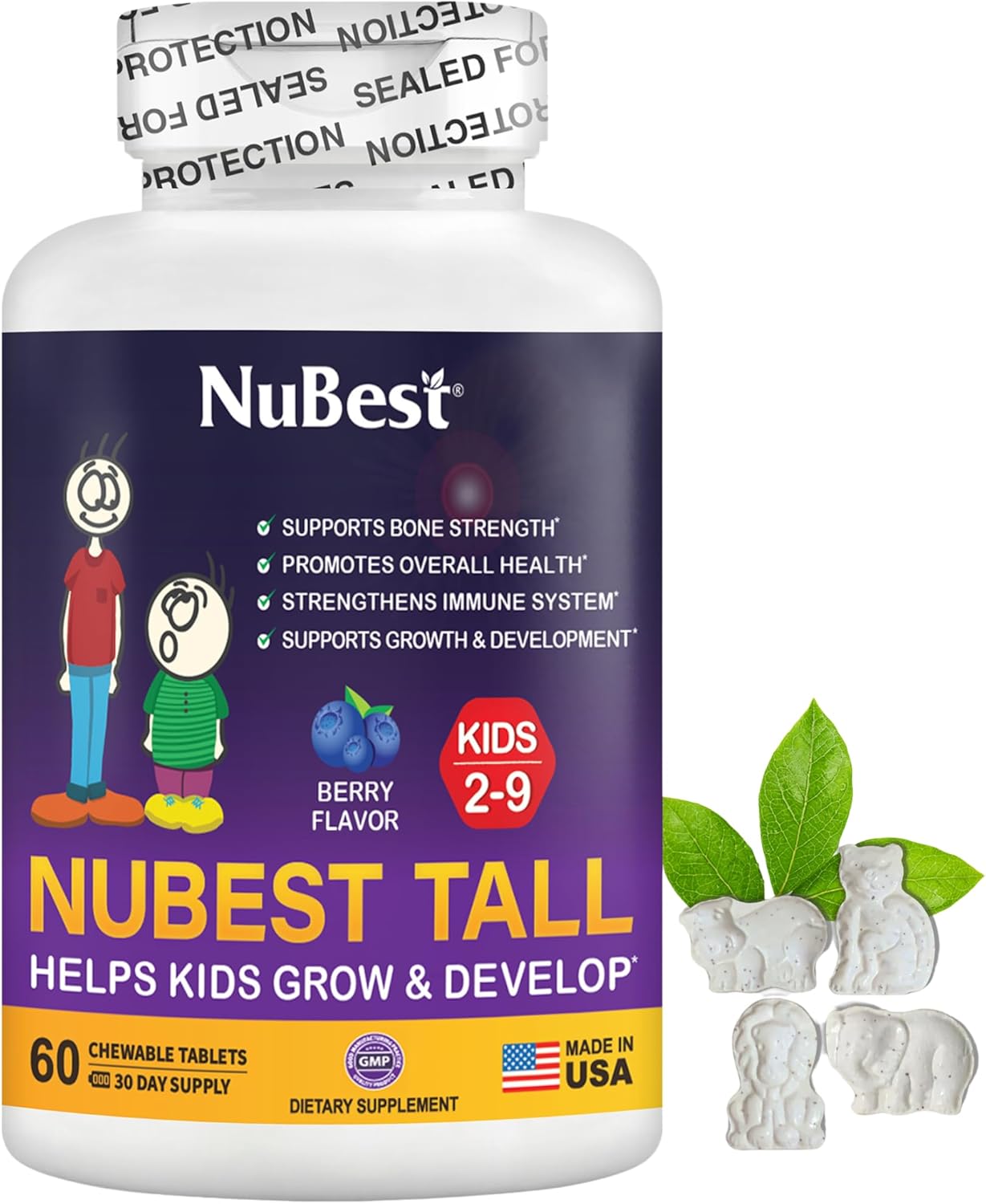 NuBest Tall Kids Multivitamins for Strong Bones and Immunity