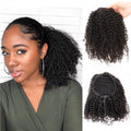 Afro Puff Drawstring Ponytail Human Hair 12 in - Natural Black