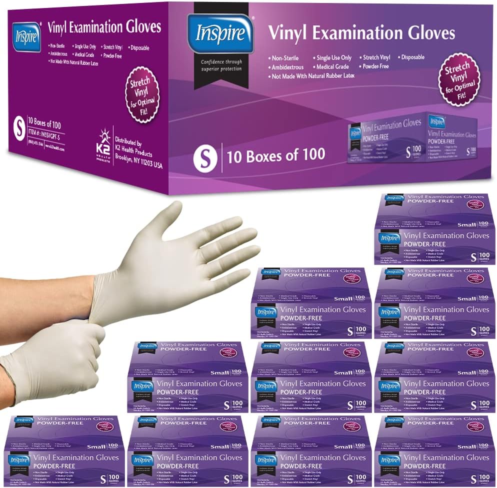 Inspire Vinyl Exam Gloves | Latex-Free for Health & Home