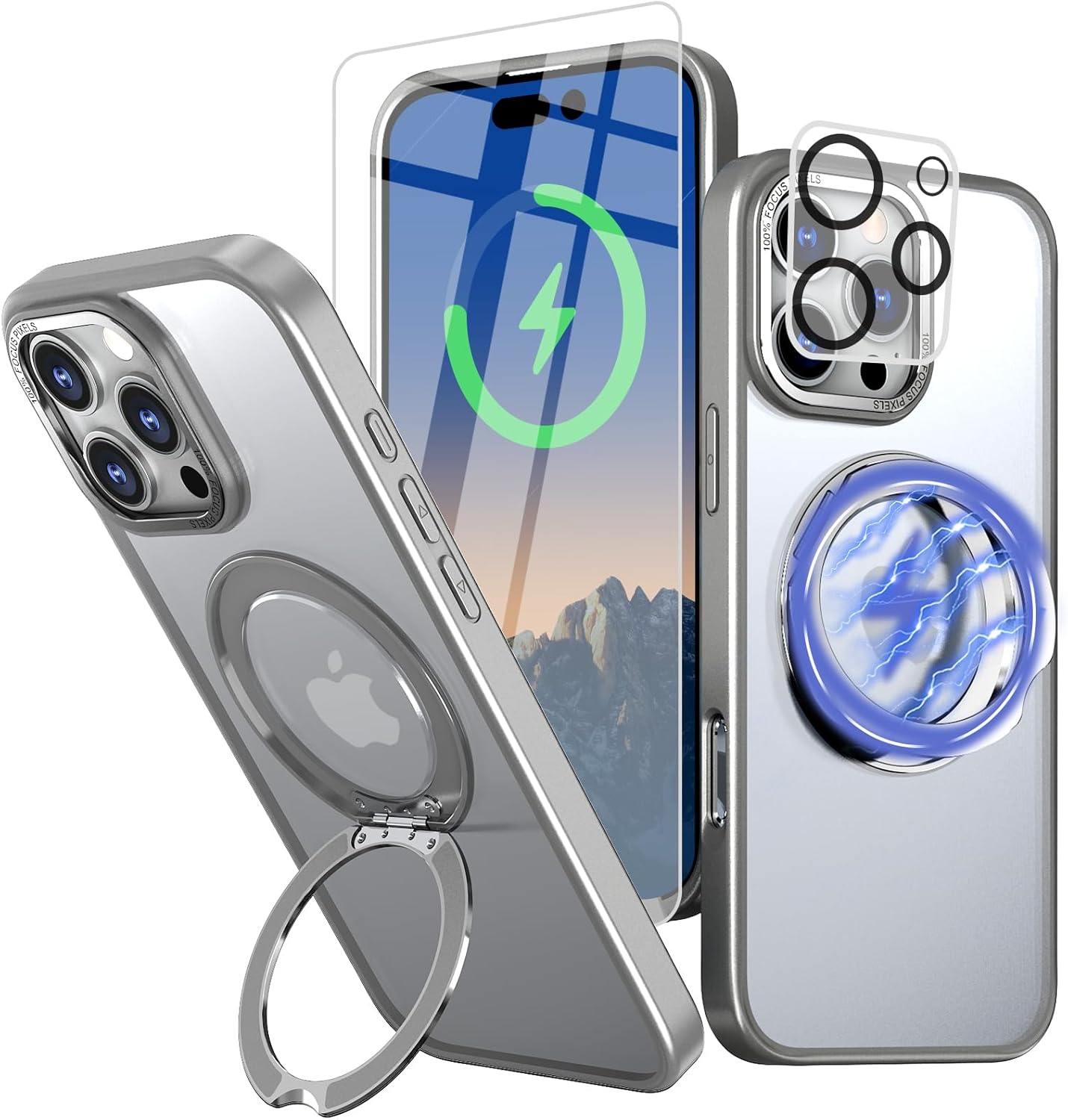 iPhone 16 Pro Max Case with Screen Protector & Kickstand