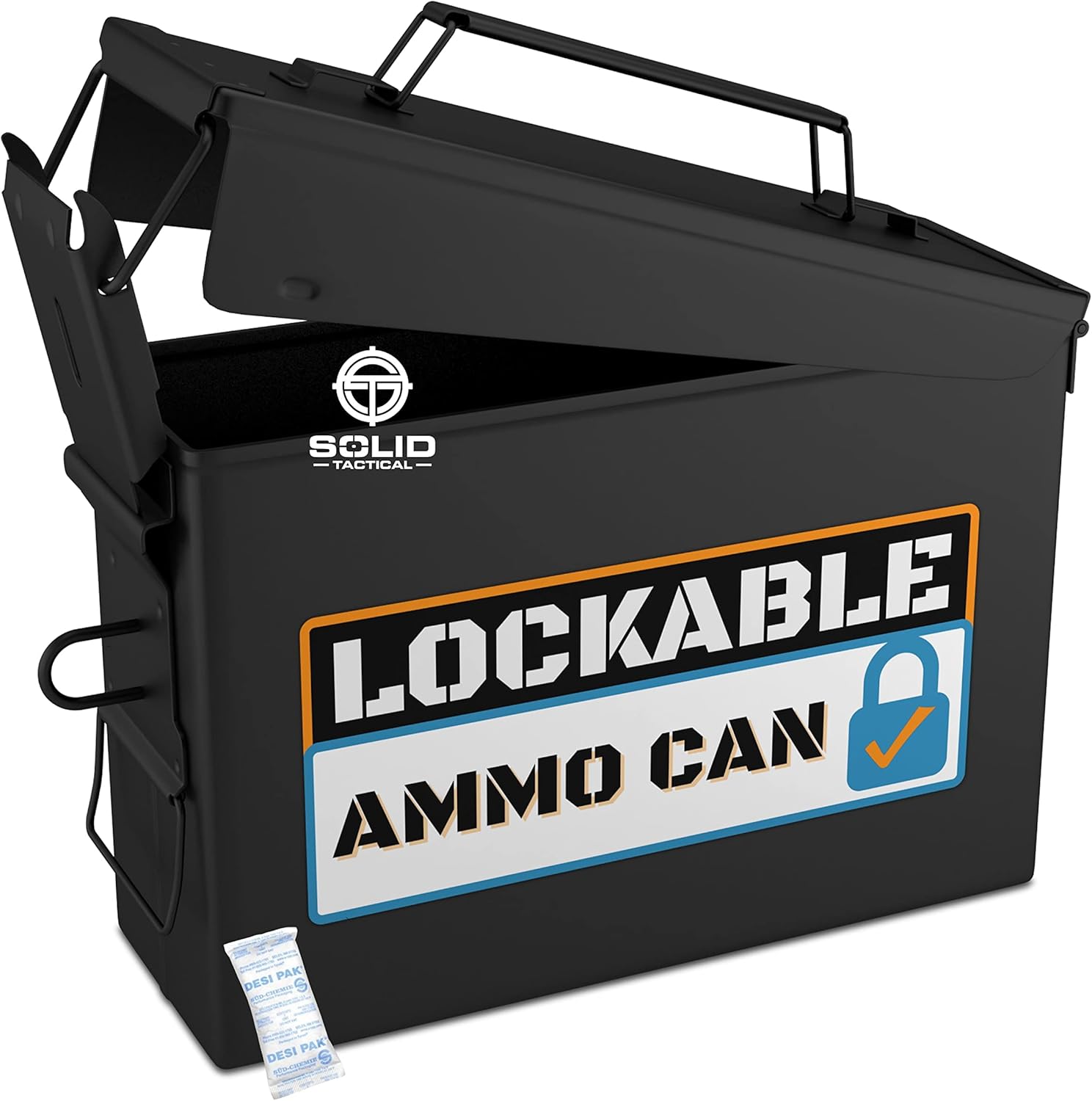 Lockable 30 & 50 Cal Metal Ammo Storage Box for Secure Storage