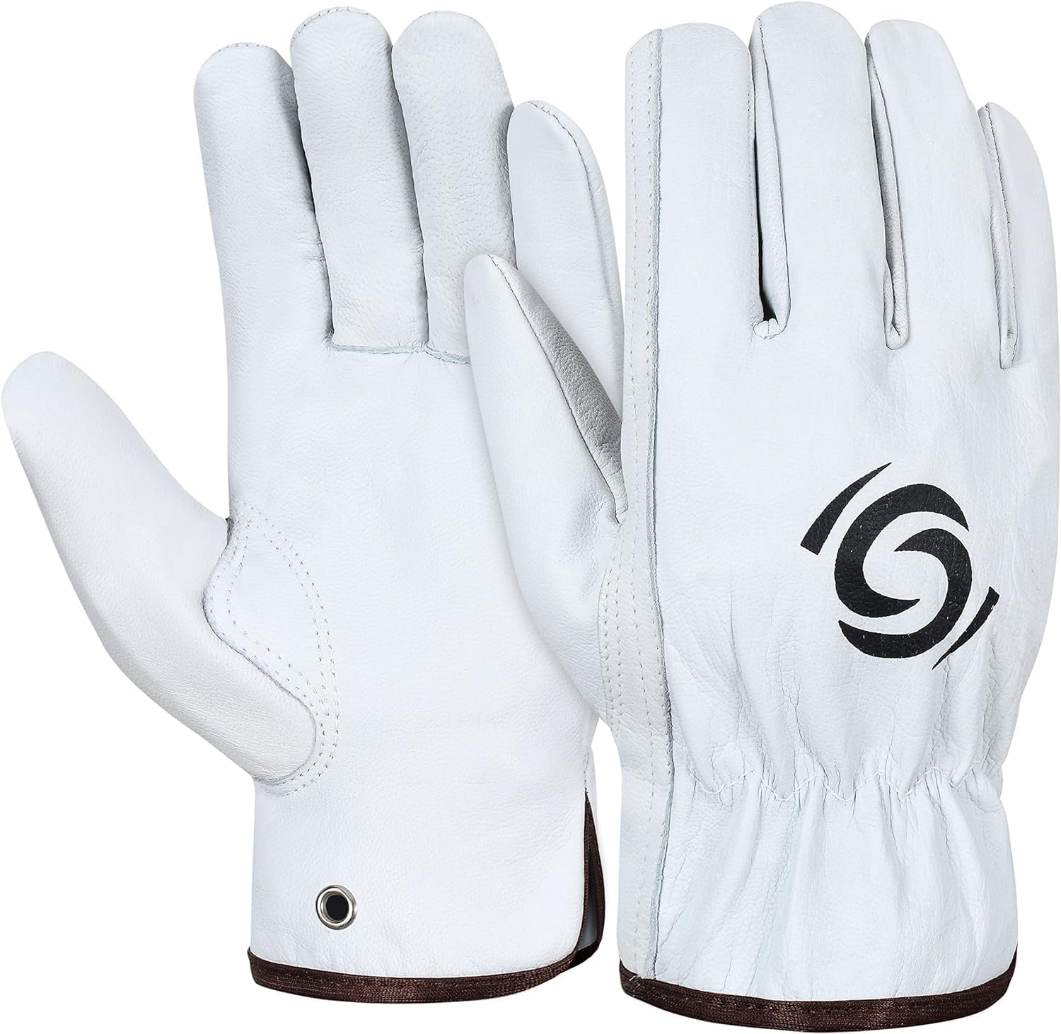 Leather Work Gloves Pack of 12 Pairs for Gardening and Construction