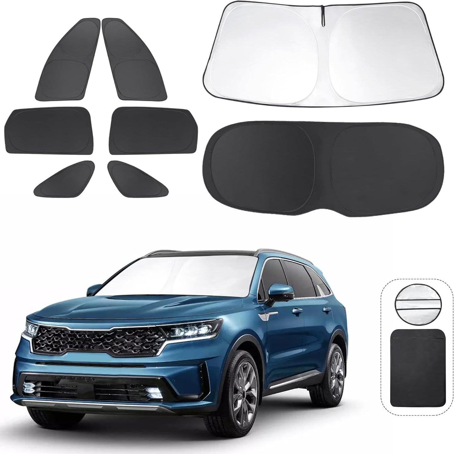 Custom Fit Window Shades for Kia Sorento 2016-2020 - 8PCS