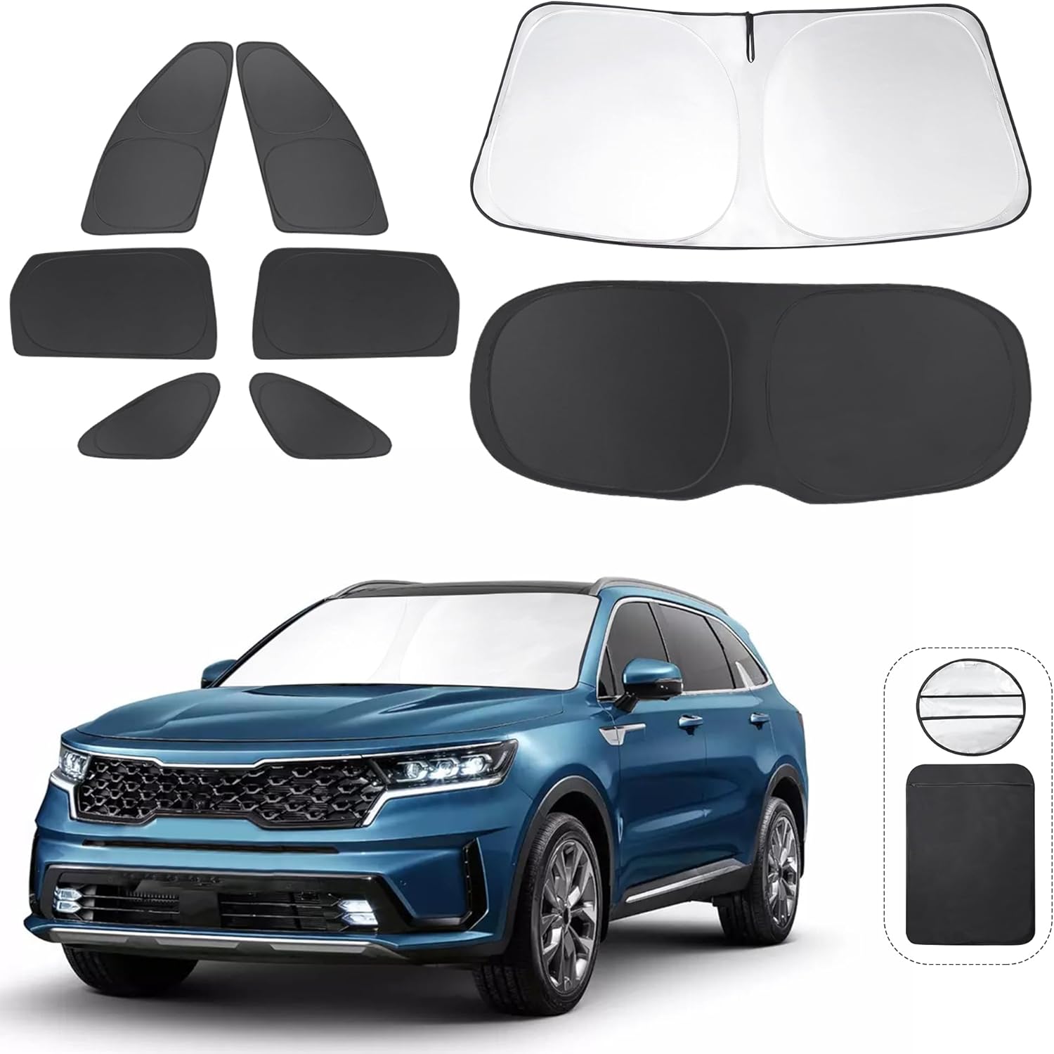 Custom Fit Window Shades for Kia Sorento 2016-2020 - 8PCS