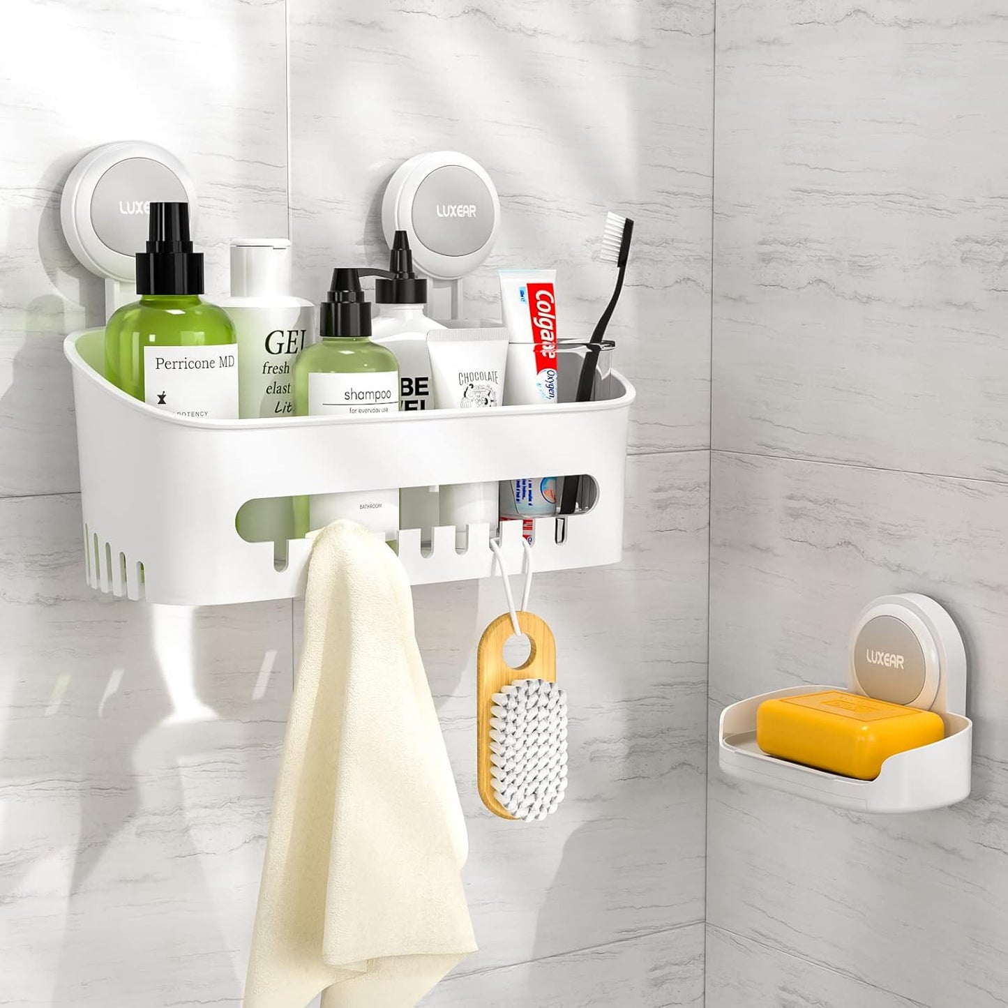 Instantly Organize with LUXEAR Shower Caddy Duo