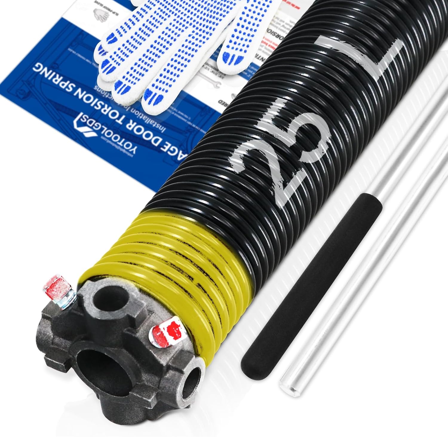Left Hand Wind Garage Door Torsion Spring with Winding Bars