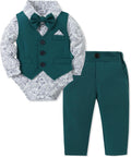 DISAUR Baby Boy Gentleman Suit 4PCS Toddler Outfit - Cotton Set