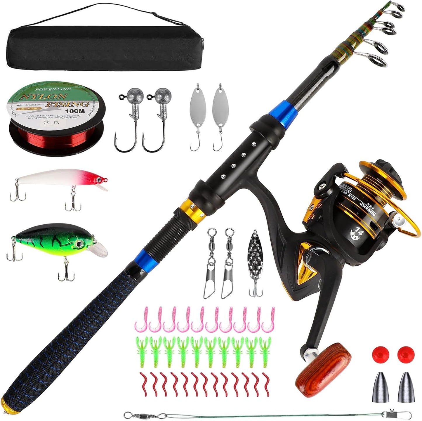 Milerong Kids Telescopic Fishing Rod Set