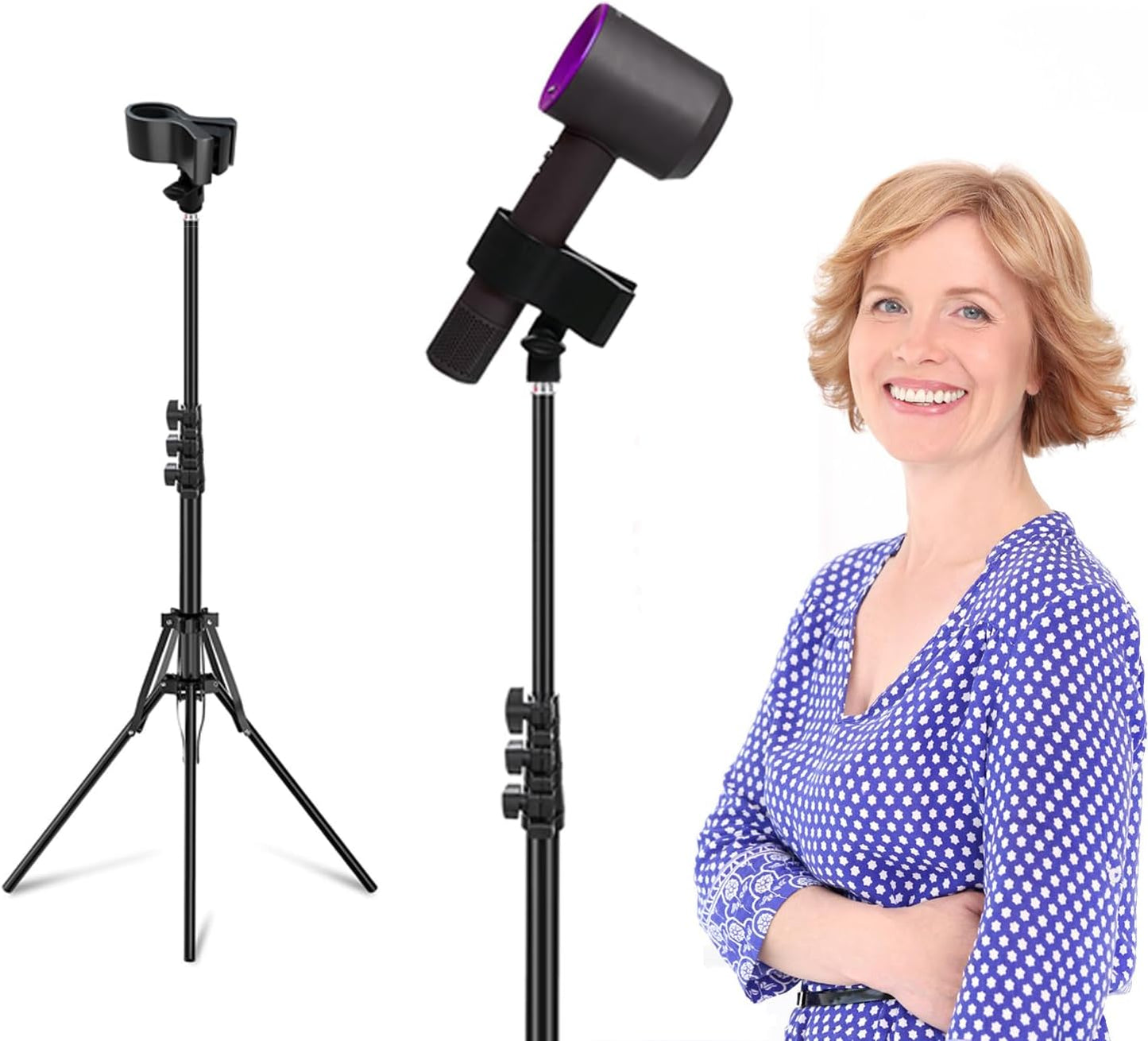 Hands-Free Hair Dryer Stand - Adjustable and Pain-Relieving