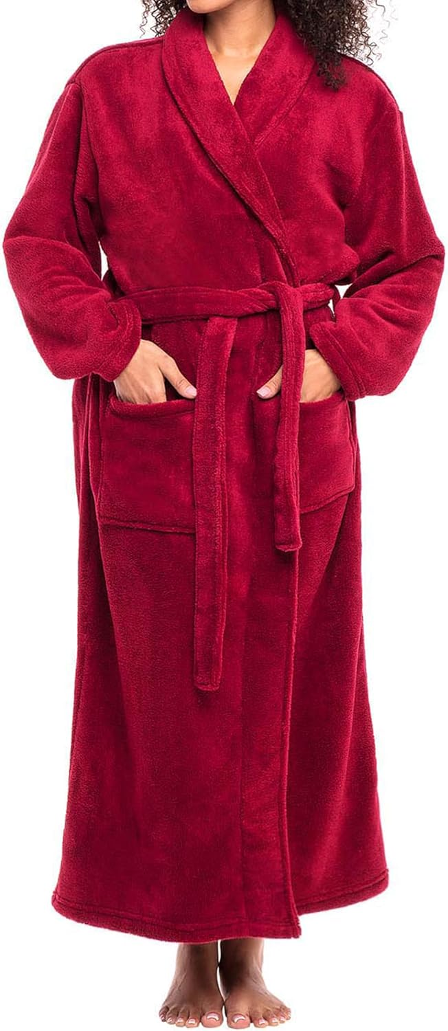 Alexander Del Rossa Plush Robe for Women - Cozy and Warm