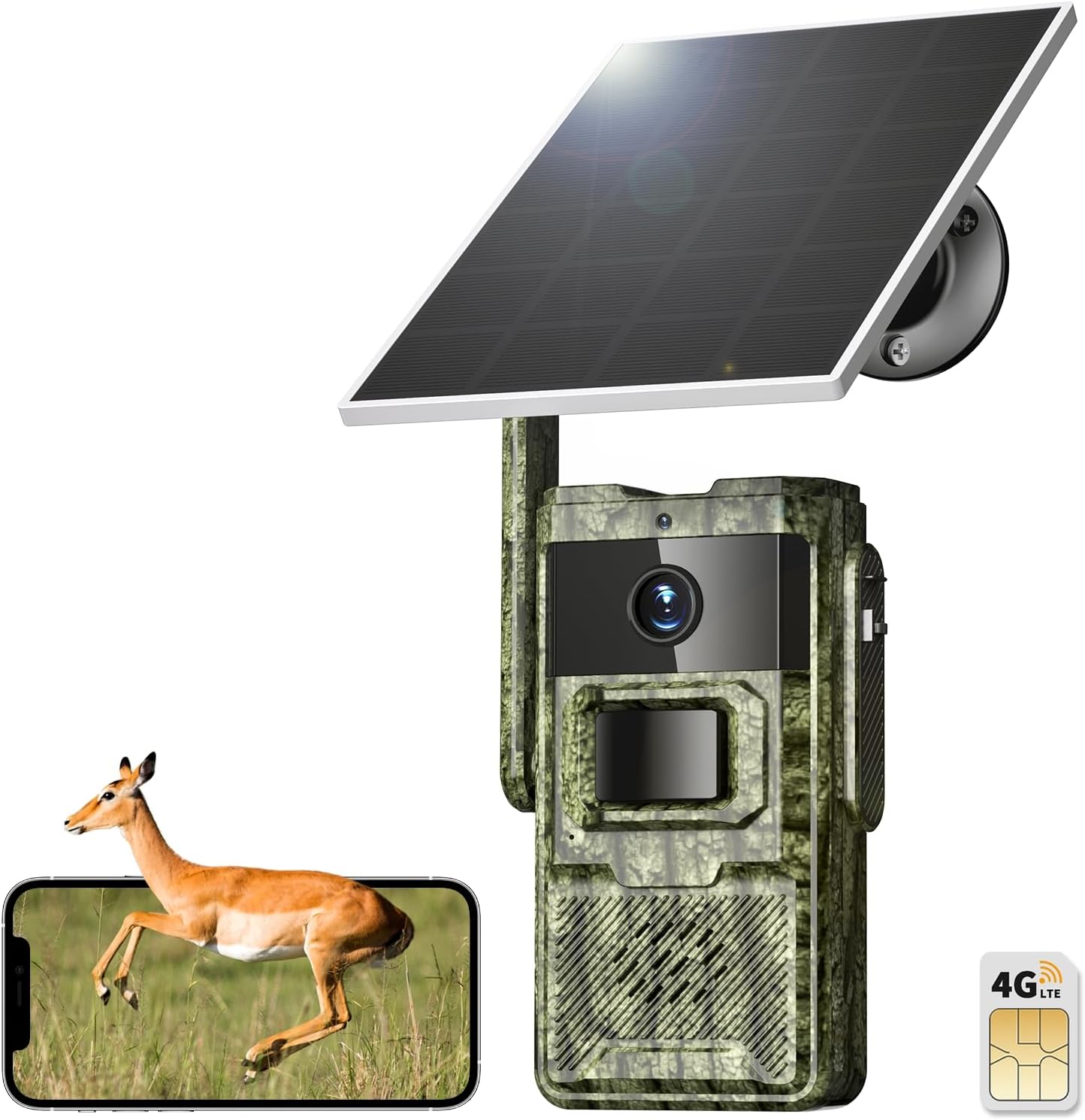 TKENPRO Cellular Trail Camera: 2.7K Night Vision, 4G LTE, Solar Powered