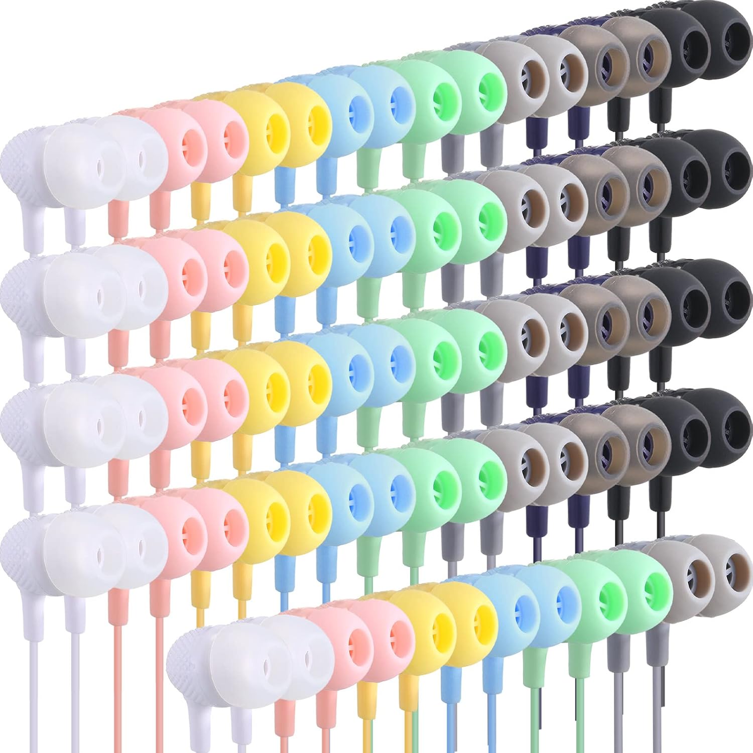 Colorful 20 Pack Kids Earbuds for School