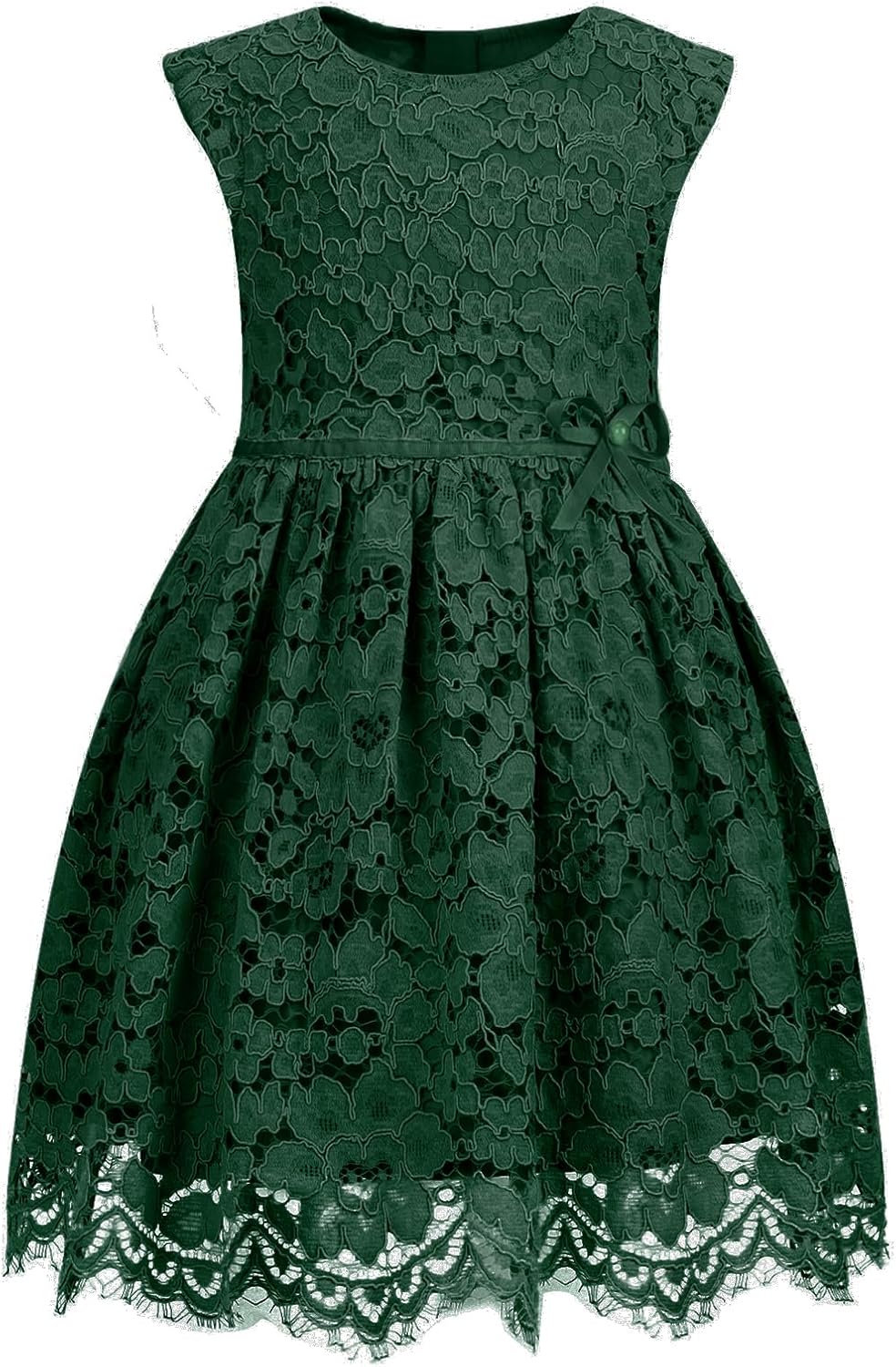 ALLOVIN Girls Sleeveless A-Line Lace Party Dress for All Occasions