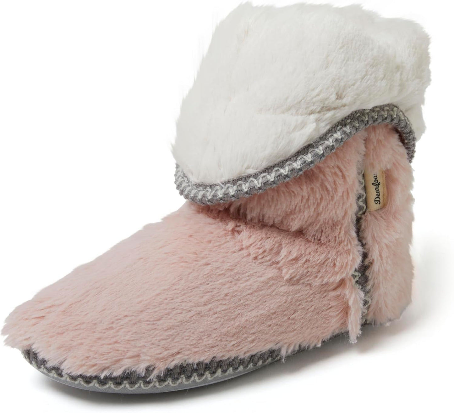 Fuzzy Memory Foam Beth Bedroom Bootie Slipper Sock with Grippers