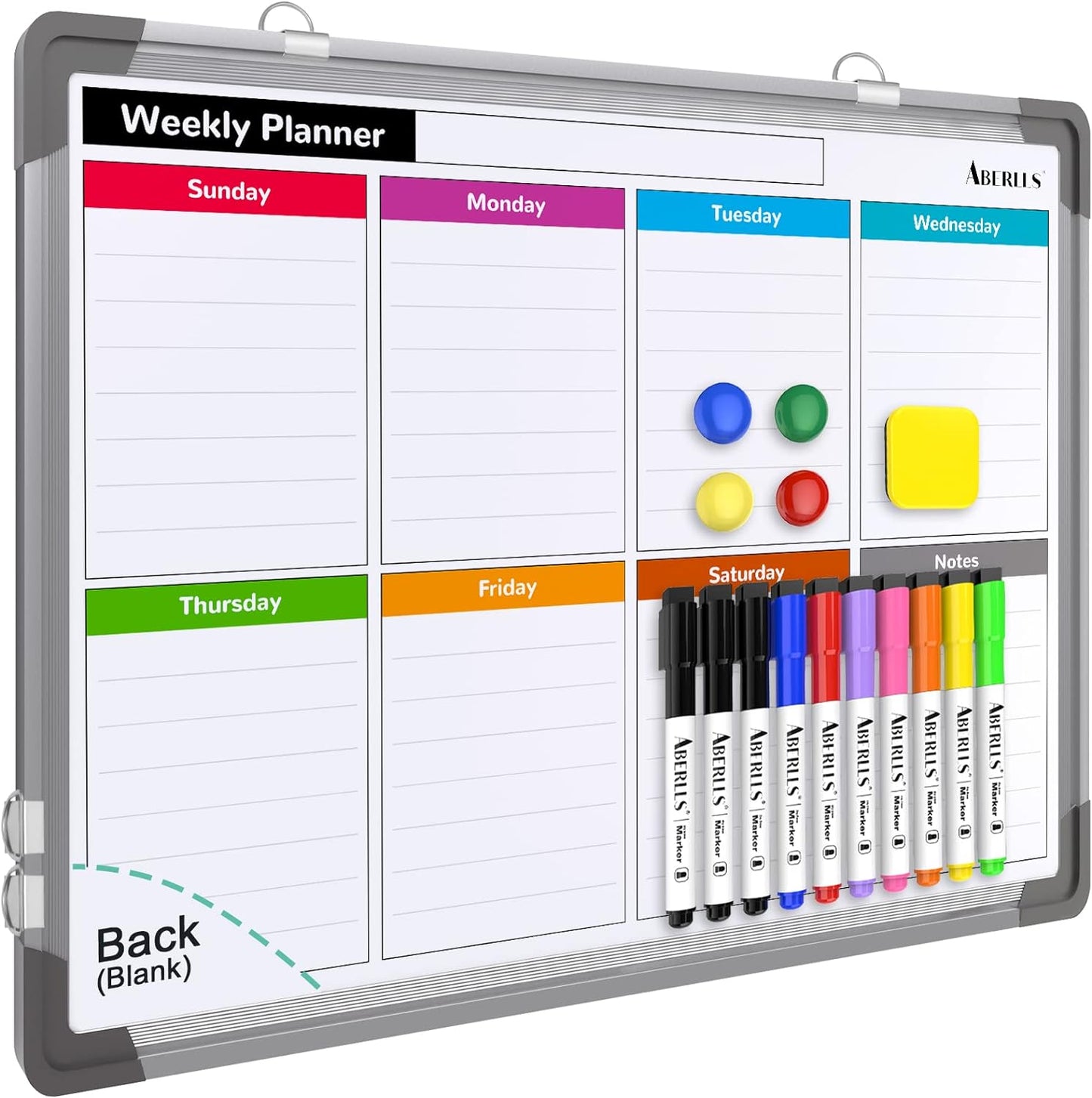 Compact Magnetic Weekly Planner Board by ABERLLS - Stay Organized!