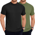 COOFANDY Men's Mock Neck T Shirt Slim Fit Short Sleeve - Comfortable