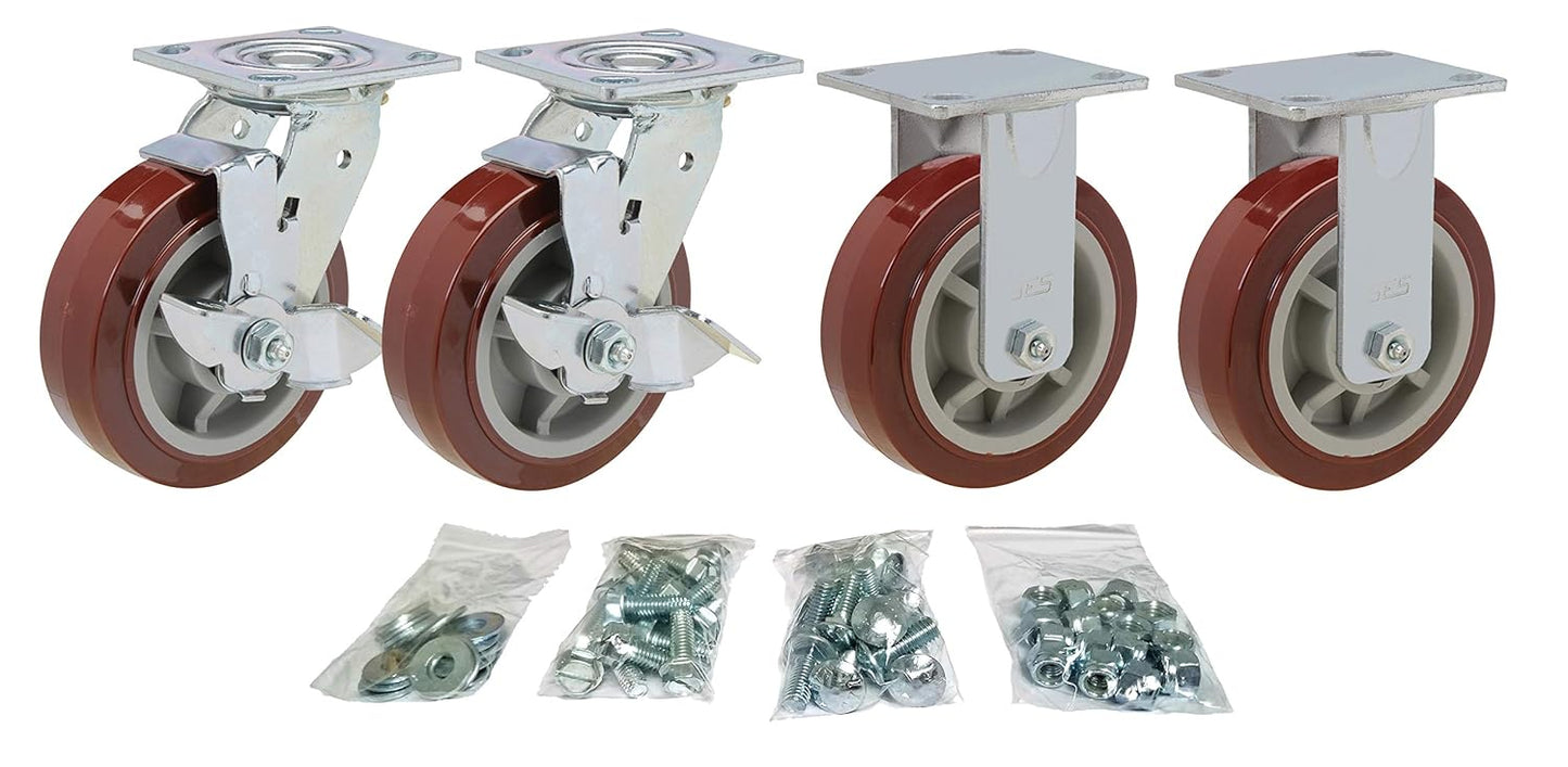 Toolbox Caster Set | 6in Polyurethane Wheels for Job Boxes