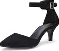 IDIFU Women's Low Kitten Heel D'Orsay Pumps for Elegant Dressing