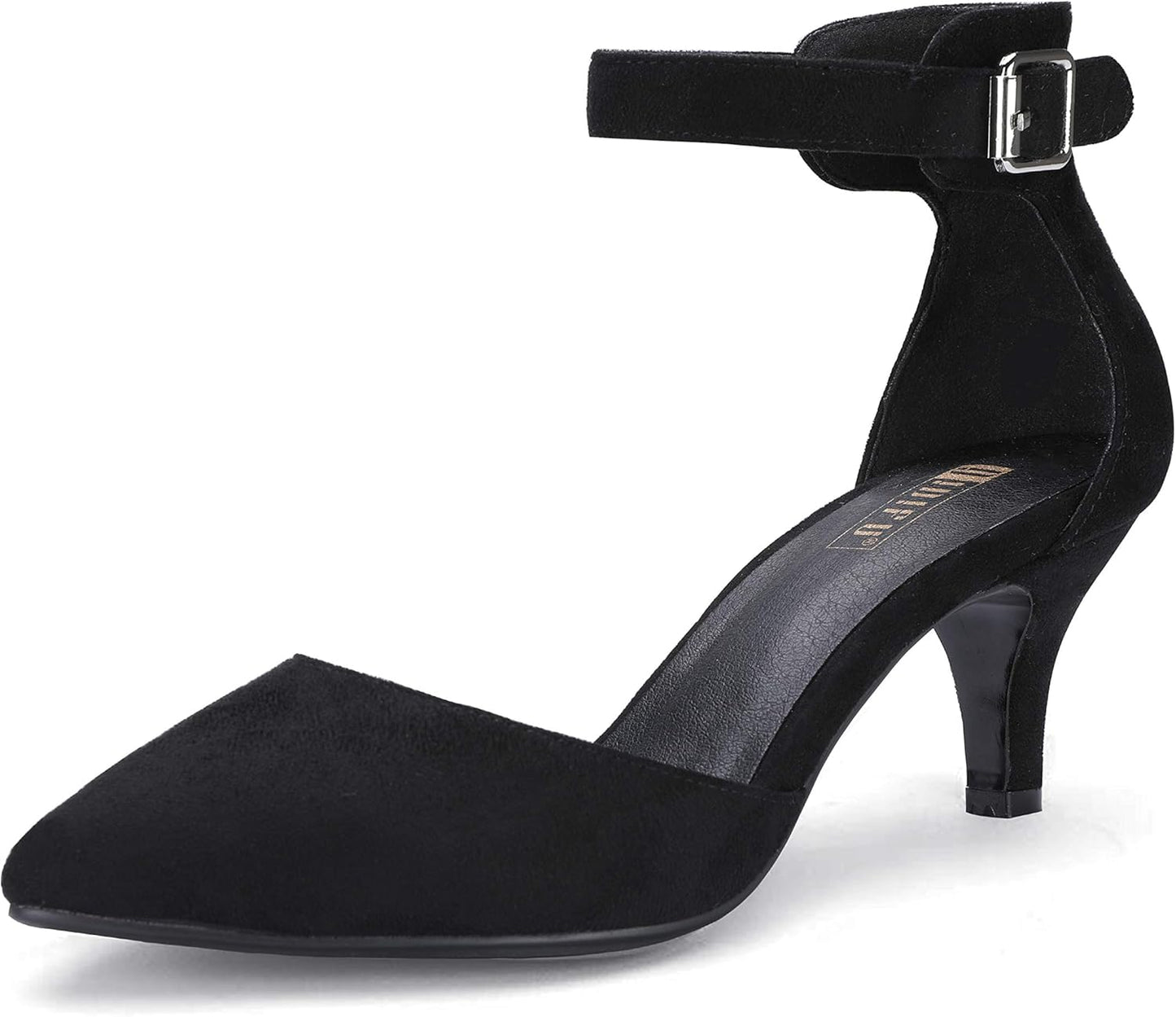 IDIFU Women's D'Orsay Pumps Low Kitten Heels for Dress