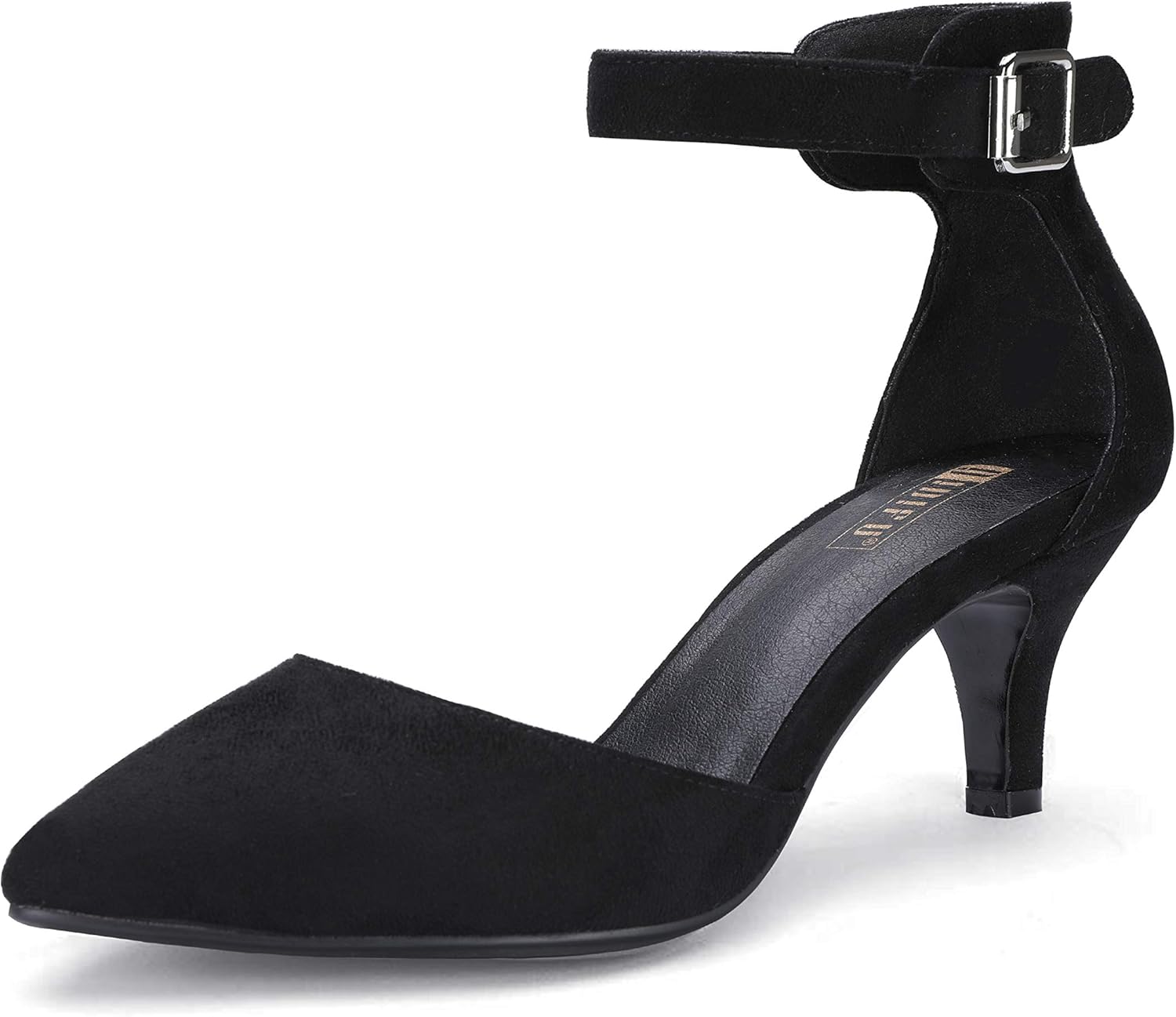 IDIFU Women's D'Orsay Pumps Low Kitten Heels for Dress