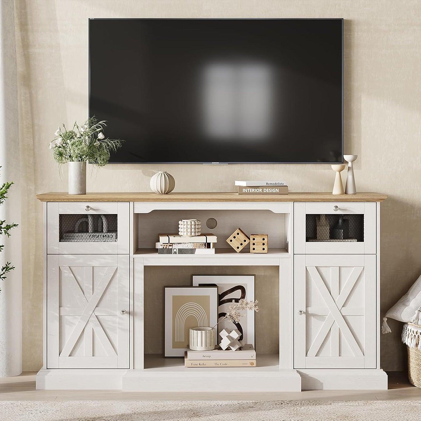 Maupvit Farmhouse TV Stand: Stylish Storage Solution