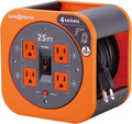 Link2Home Cord Reel 25 ft Extension Cord with 4 Outlets - Tangle Free