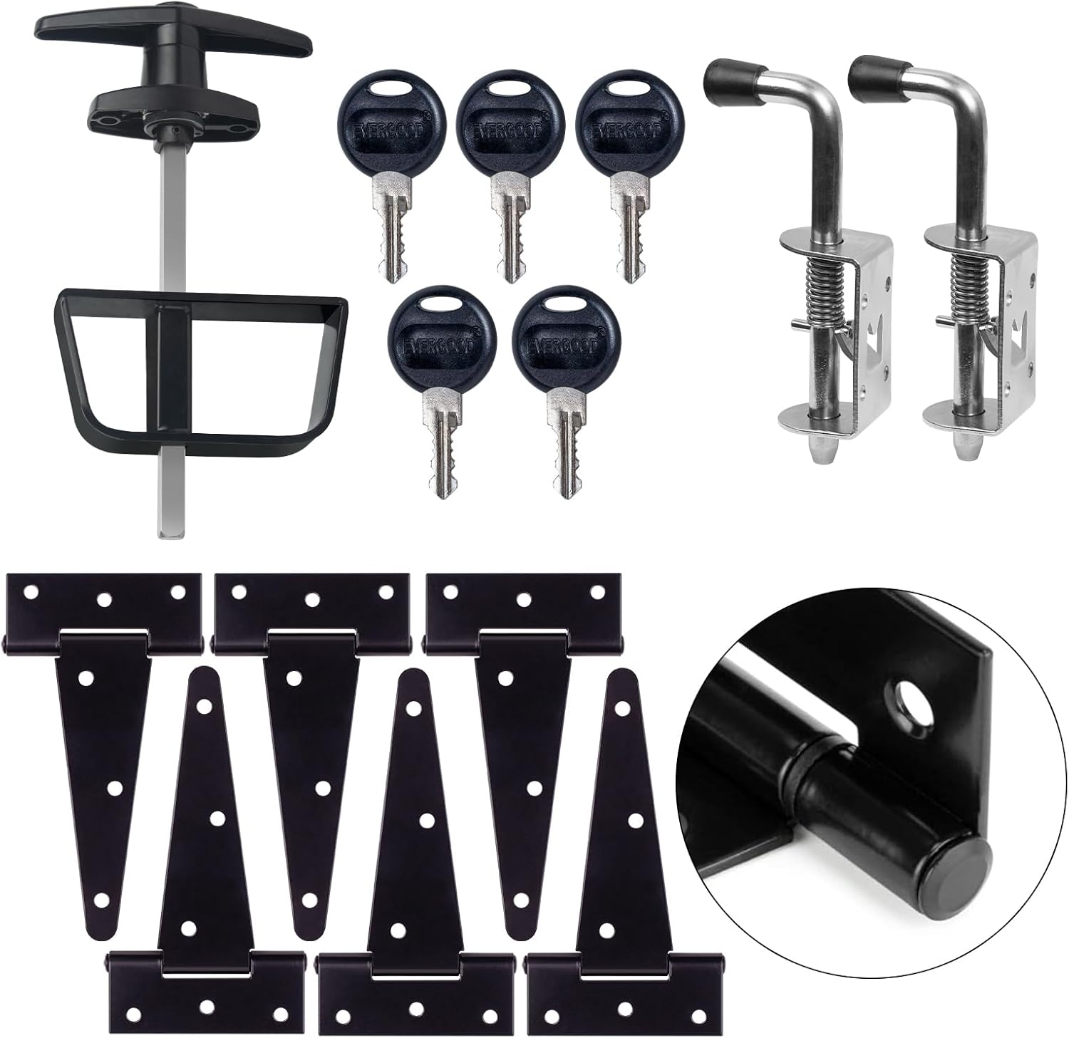 Complete Shed Door Hardware Kit with Heavy-Duty Security Features
