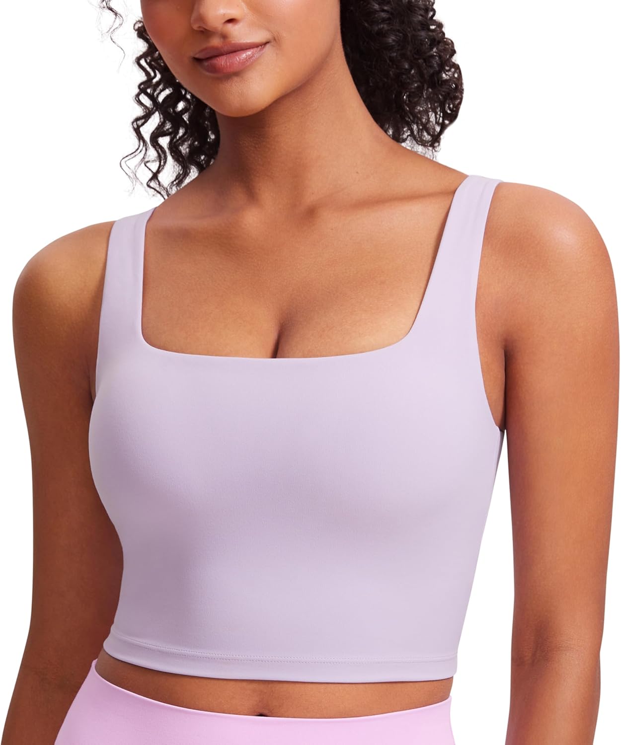 CRZ YOGA Butterluxe Womens Square Neck Longline Sports Bra Review