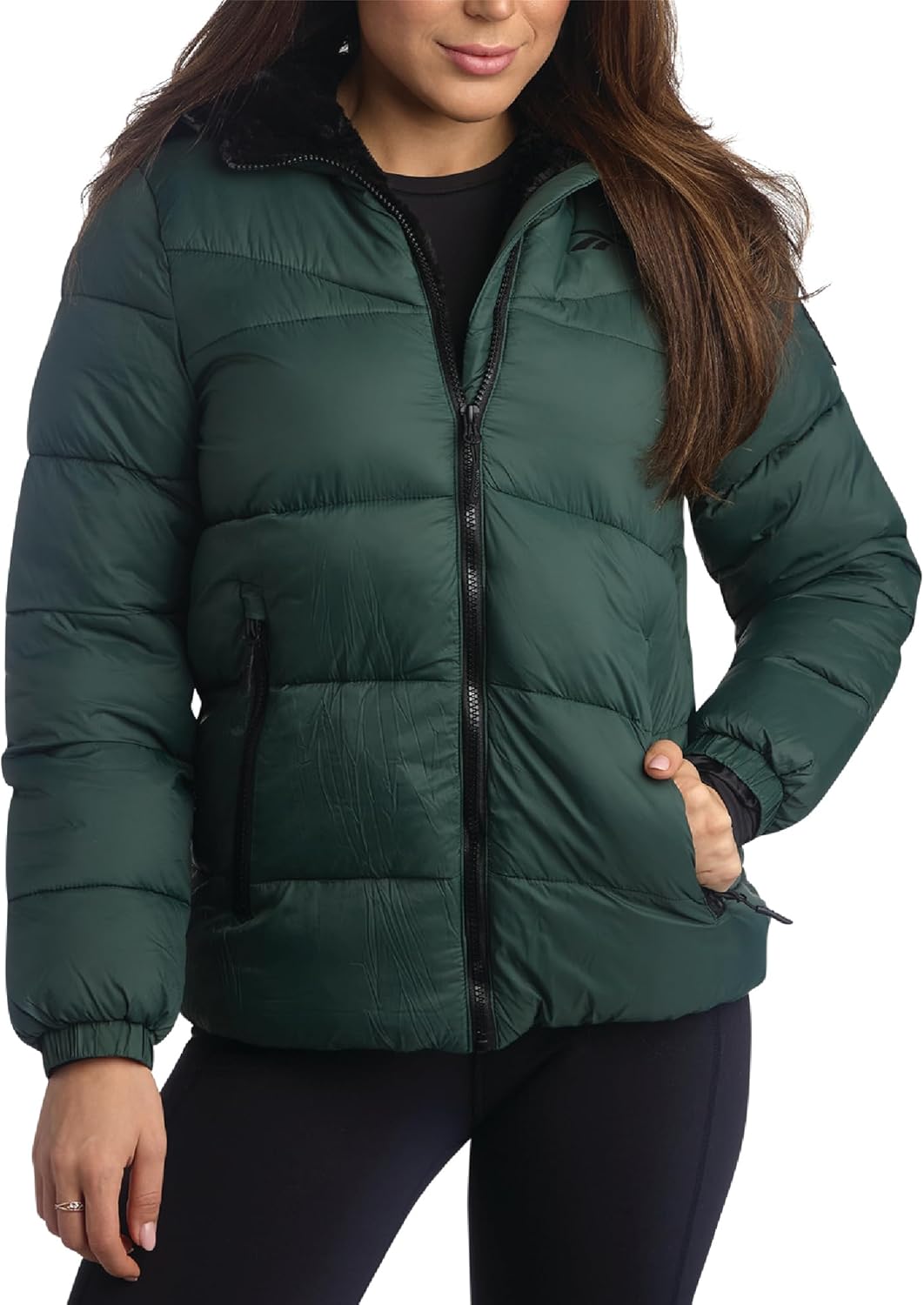 Reebok Womens Puffer Jacket - Heavyweight Quilted Parka