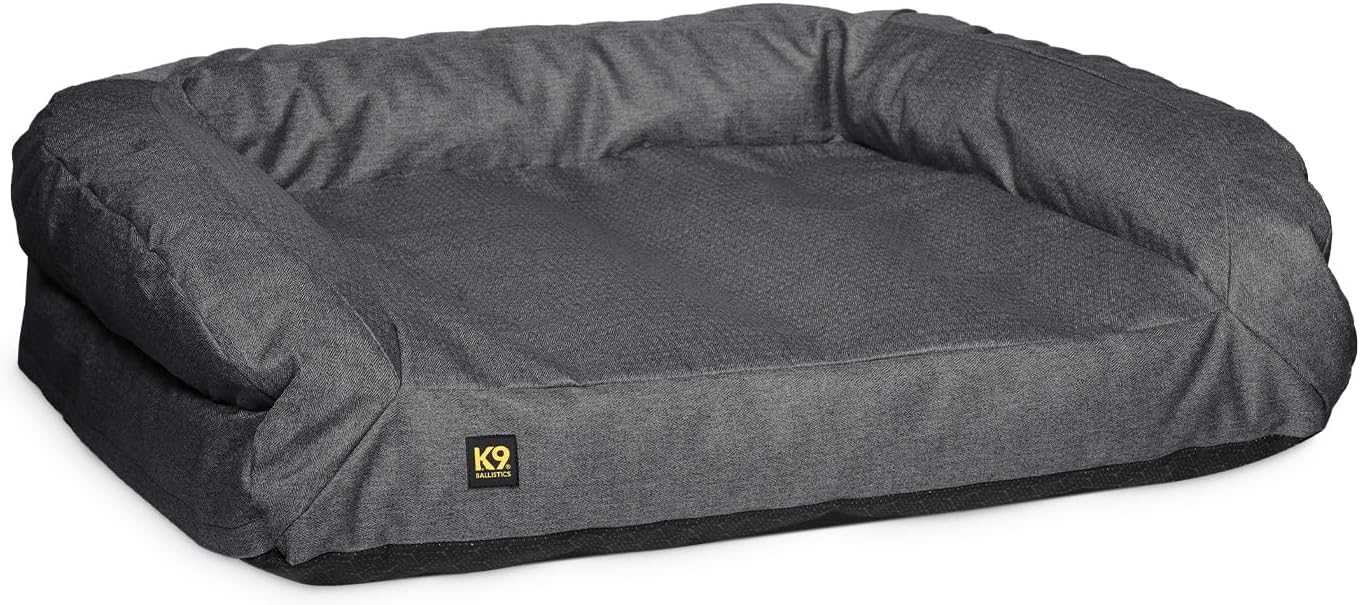 K9 Ballistics Tough Orthopedic Small Bolster Dog Bed for Comfort