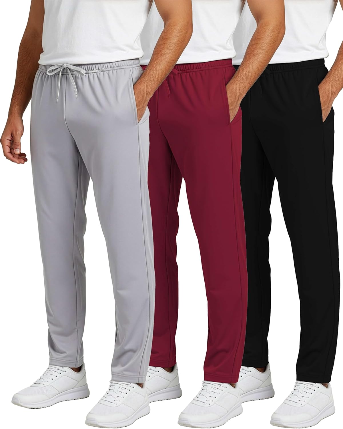 Real Essentials Mens Sweatpants: Athletic Track Pants with Pockets