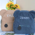 Personalized text backpack with name - Plush custom school bag