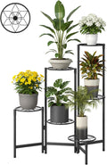 6 Tier Metal Plant Stand for Indoor and Outdoor Use - Black
