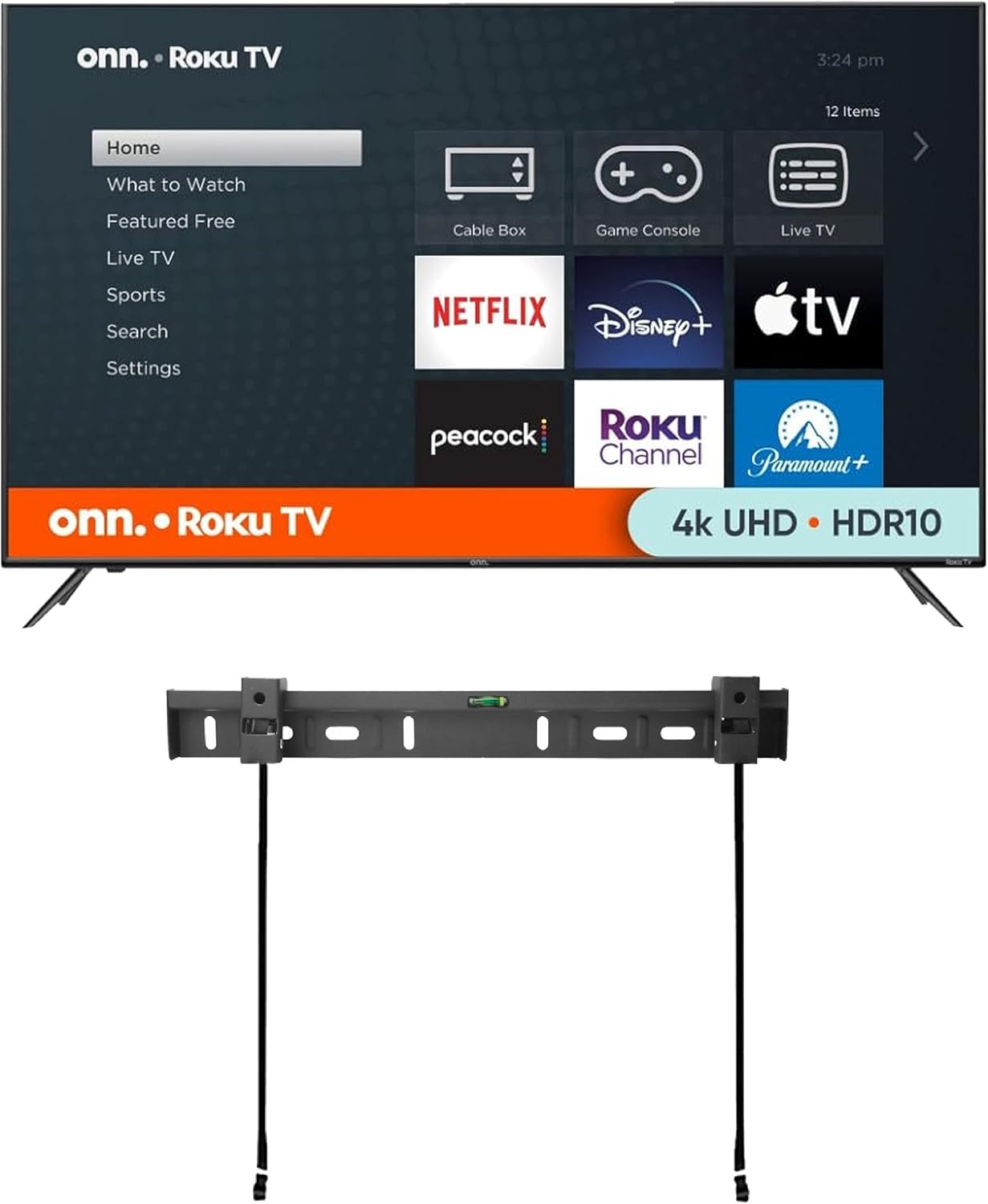 ONN 50-Inch 4k HDR10+ Smart TV with Free Wall Mount Included