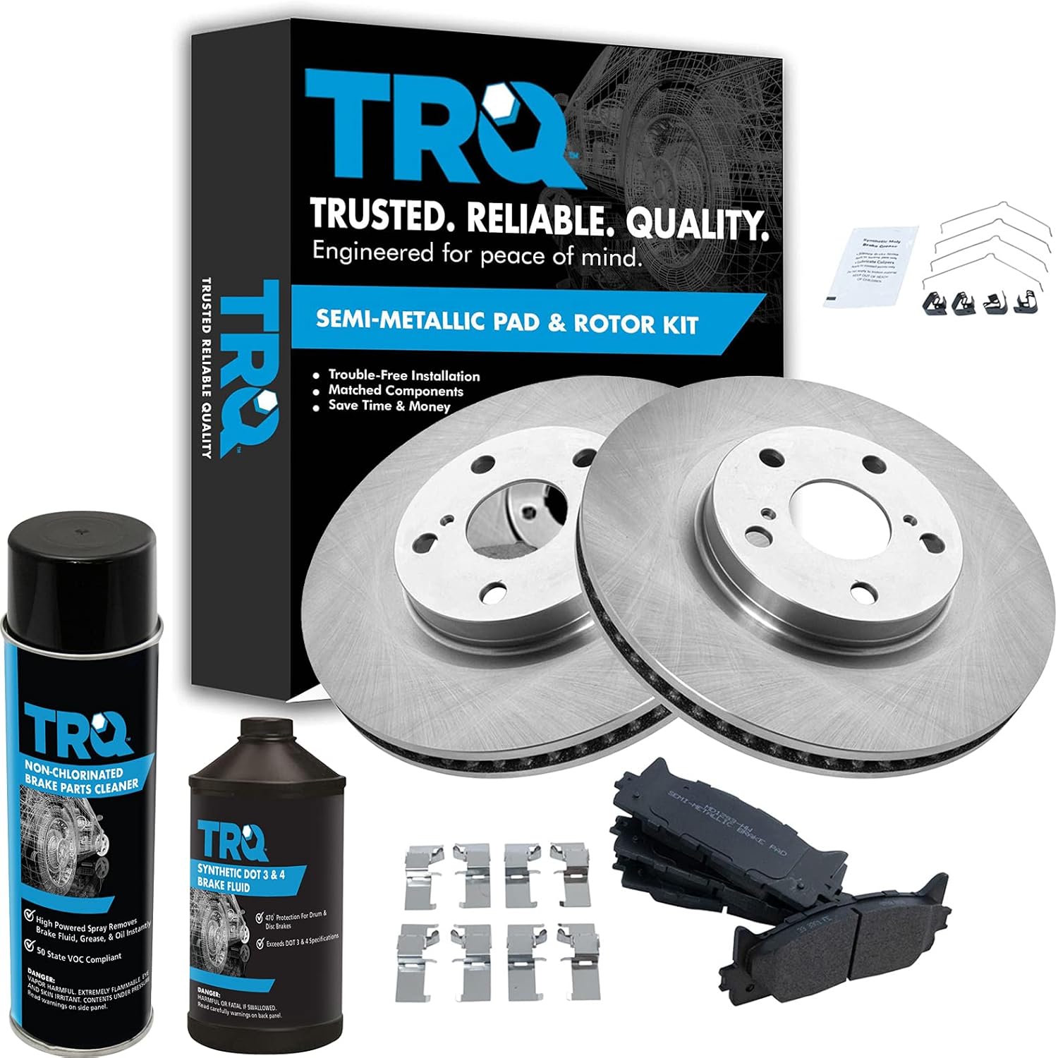 TRQ Front Brake Pad & Rotor Kit for Lexus and Toyota Vehicles