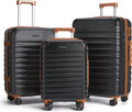 LIGHT FLIGHT Luggage Sets 3 Piece Hardside Spinner Suitcases - Durable