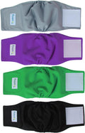 Teamoy 4pcs Reusable Wrap Diapers for Male Dogs - Washable Belly Bands