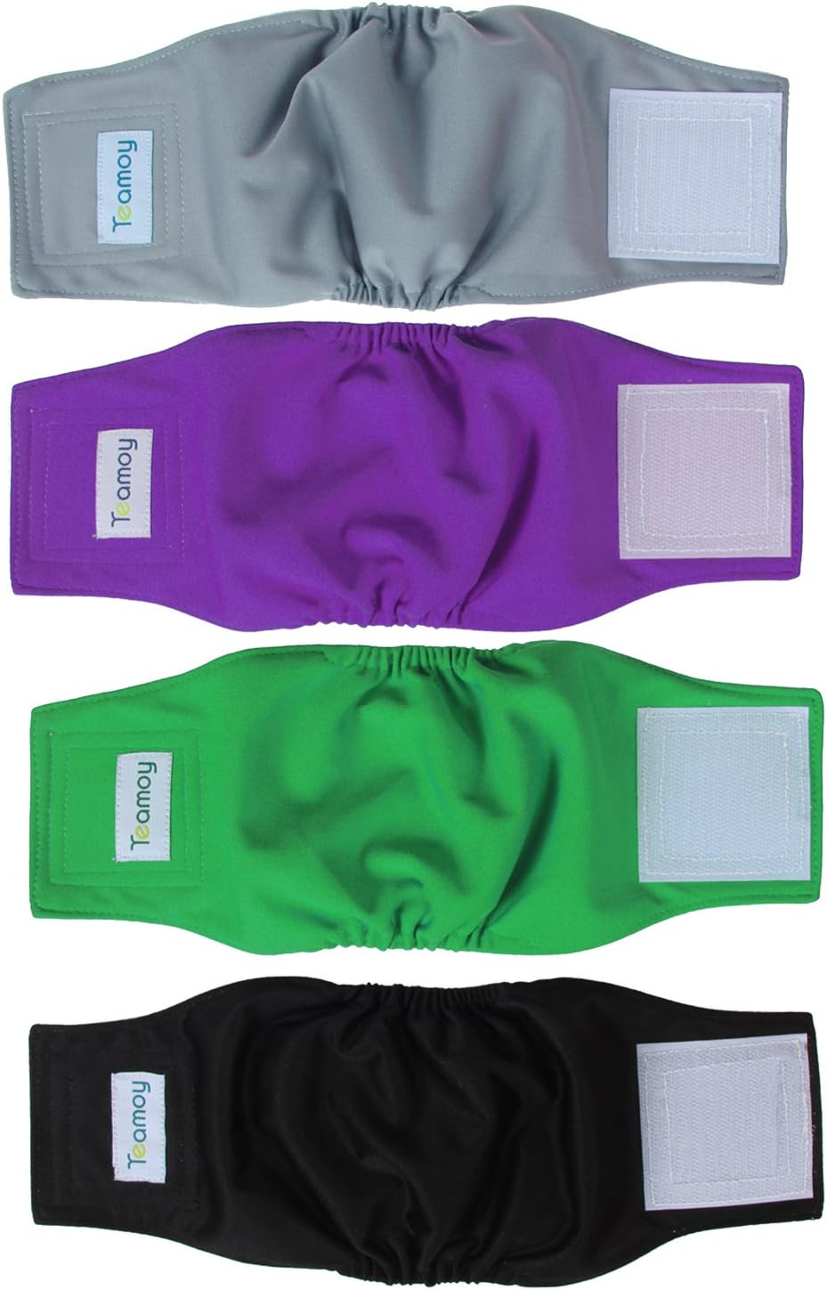 Teamoy 4pcs Washable Belly Bands - Leakproof Diapers for Male Dogs