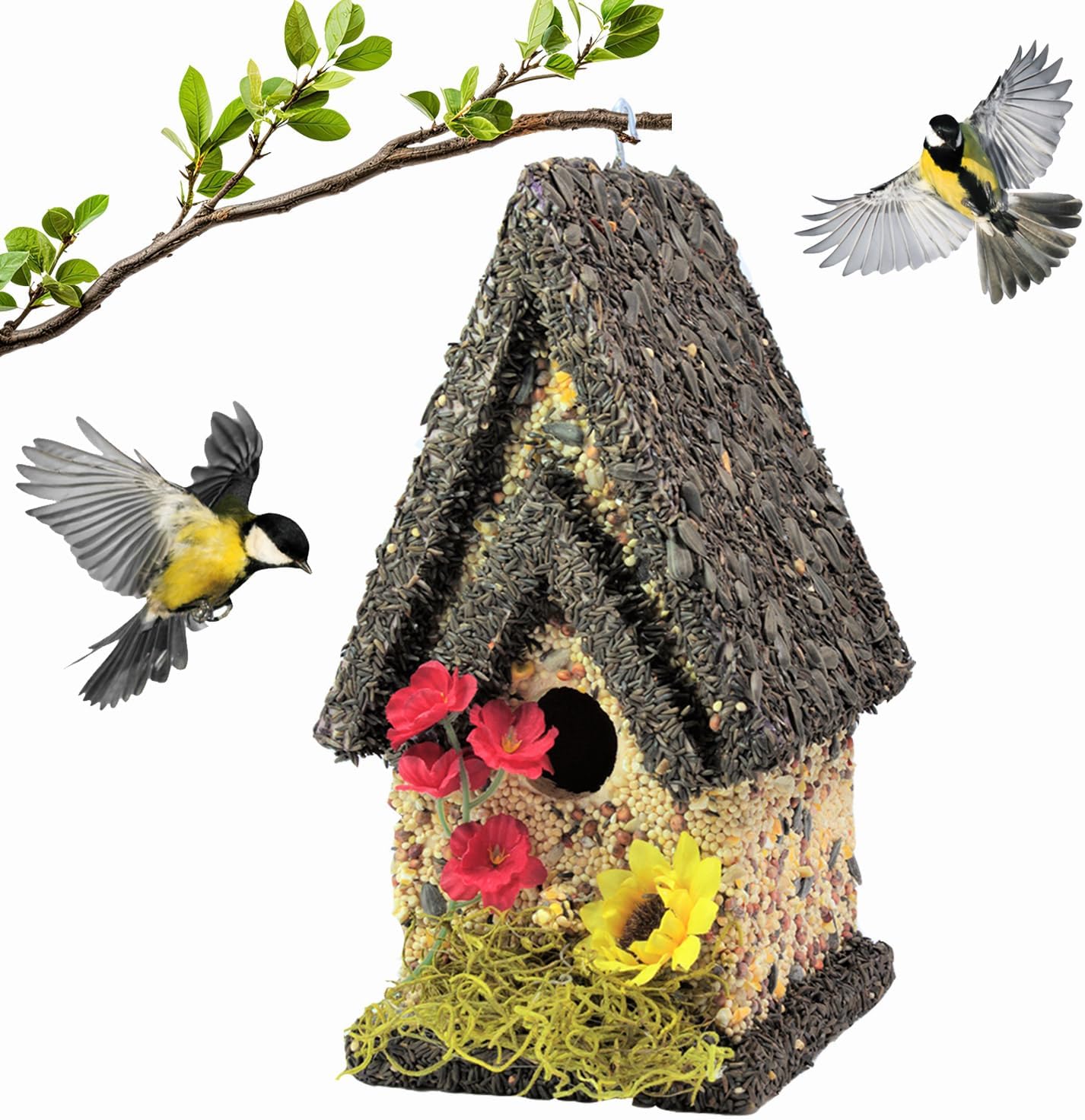 Edible Birdhouse Birdseed Feeder for Backyard Bird Lovers