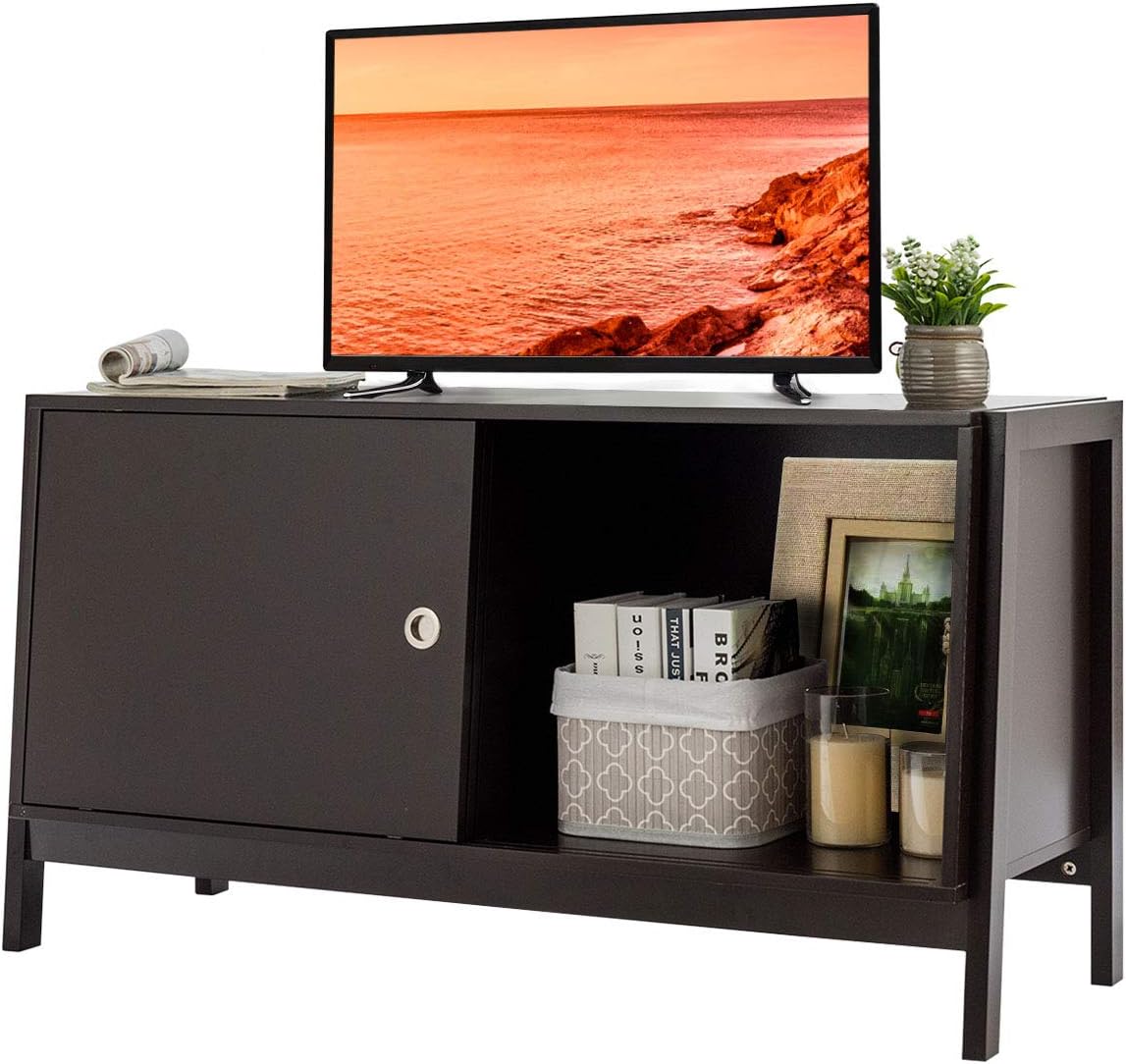 Tangkula 50 Sliding Doors TV Stand