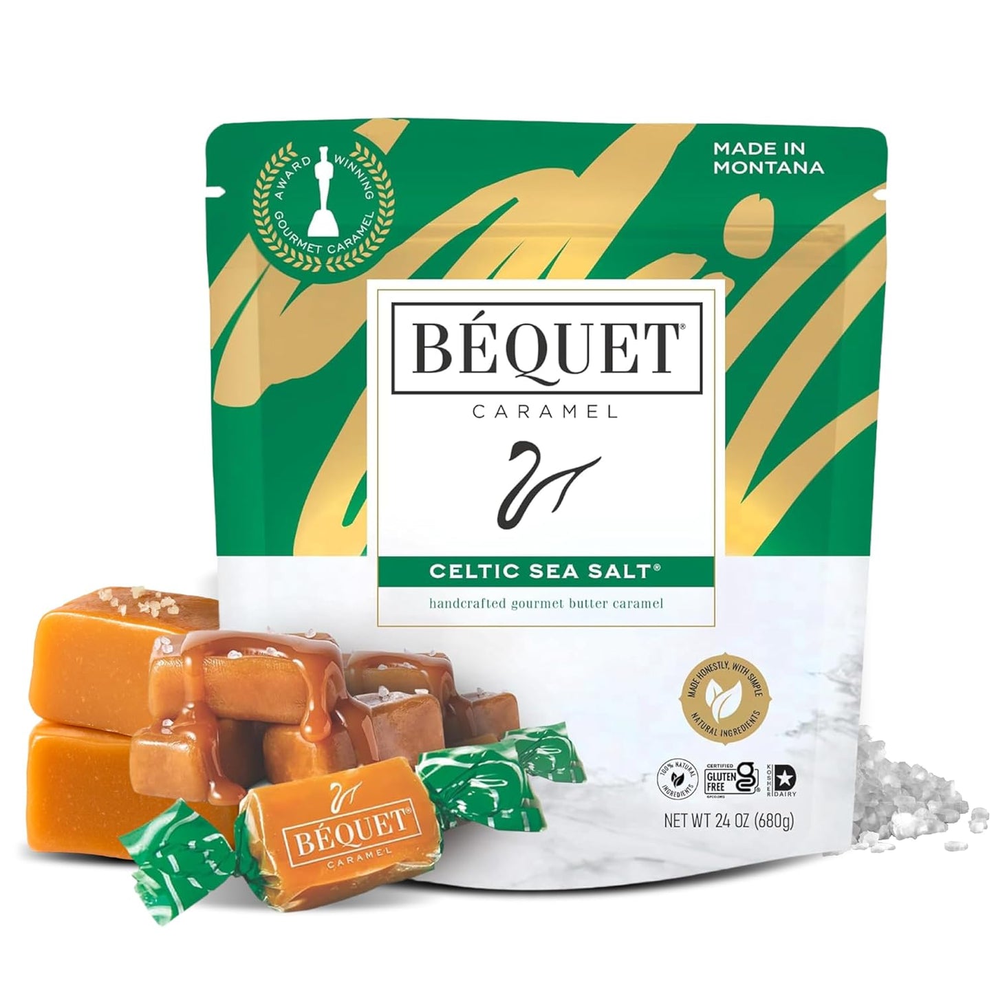 Gourmet Celtic Sea Salt Caramels in Resealable Pouch 24 oz